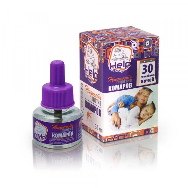 Фото Жидкость от комаров help без запаха 30 ночей инсектицидная