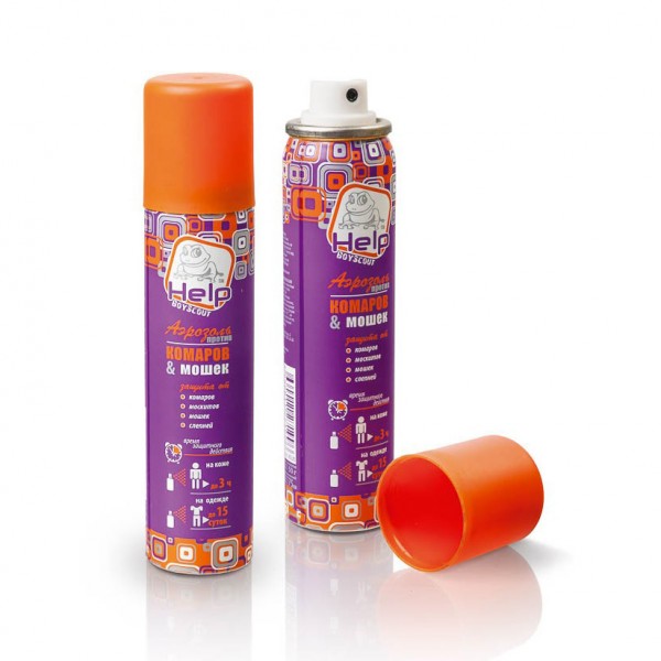 Фото Аэрозоль от комаров и мошек репеллентный help 75мл