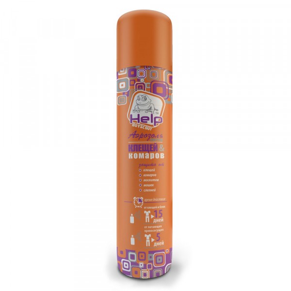Фото Аэрозоль от клещей и комаров репеллентный help 75мл