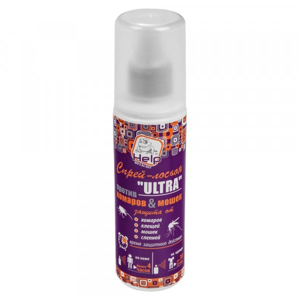 Фото Спрей-лосьон help ultra защита от комаров, мошек, слепней и клещей, более 4 часов