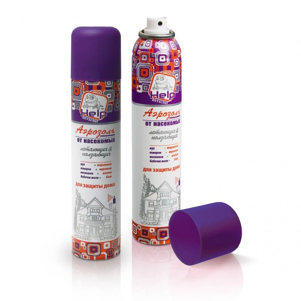 Фото Аэрозоль универсальный help от ползающих и летающих насекомых инсектицидный 180мл