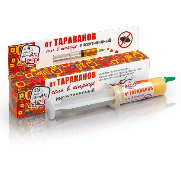 Фото Гель против тараканов help для профессионального применения в шприце 30г инсектицидный