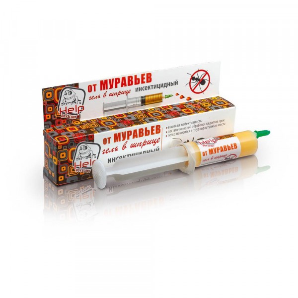 Фото Гель против садовых и домашних муравьев help для профессионального применения в шприце 30г инсектиц