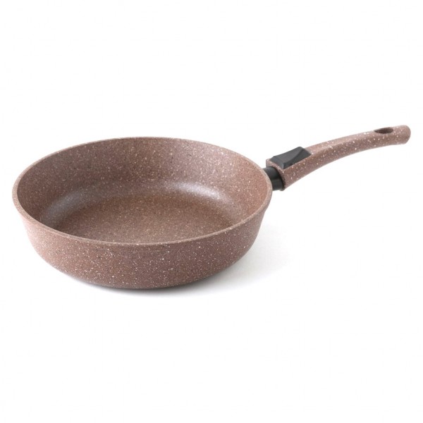 Фото Сковорода гранит  d= 20см глубокая (браун-браун) без кр.(10)