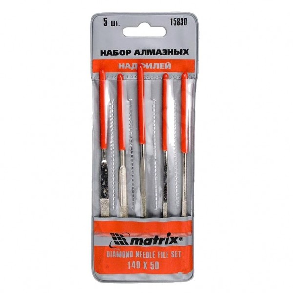 Набор надфилей 5шт алмазных 140*50*3 matrix 15830
