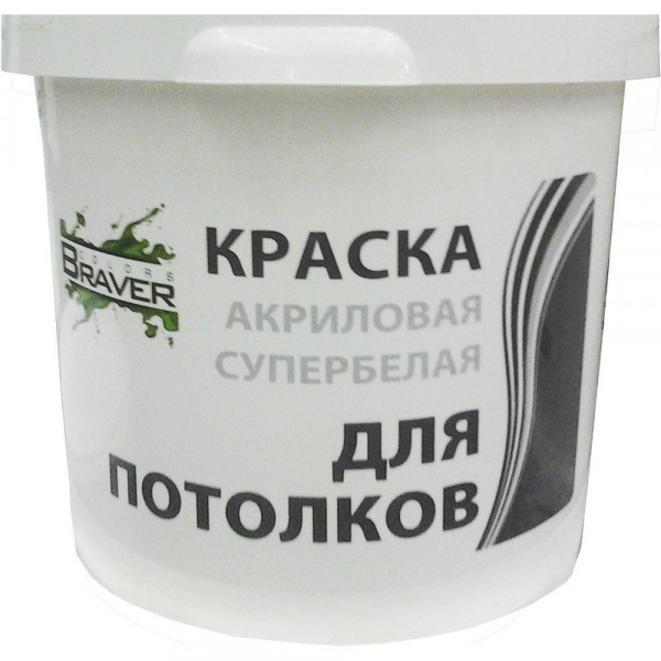 Фото Краска braver для потолков супербелая 14кг