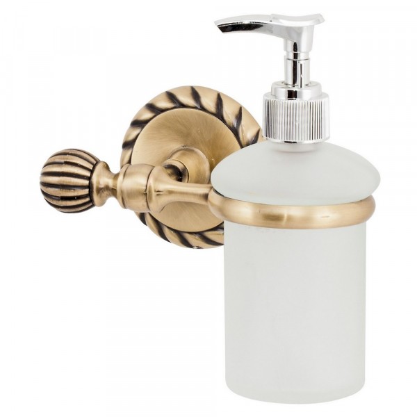 Фото Дозатор жидкого мыла стекло/ант.бронза