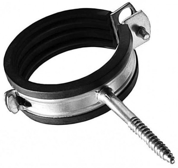 Фото Хомут оцинк. с резин. уплотн. 1/2 (20-23 мм) м8 с шурупом и дюбелем, mp-европодвес