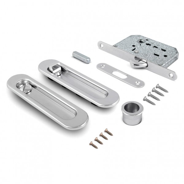 Ручки с замком palladium 01bk cp (овальная ручка) для раздвижных дверей