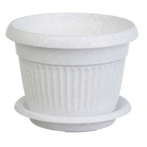 Фото Горшок для цветов  d24см 4,6л с поддоном мраморный