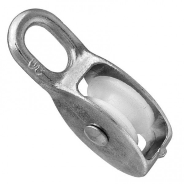 Блок для троса одинарный оцинк. (нейлон.шкив) 30мм (1 шт)