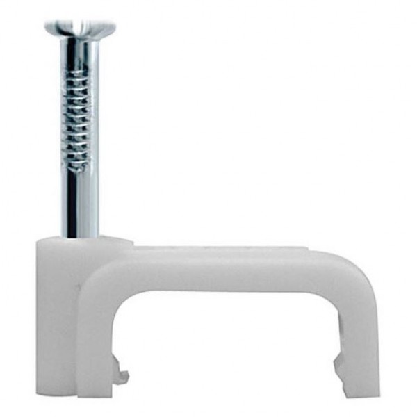 Фото Скоба для кабеля плоская б6 мм (50 шт)