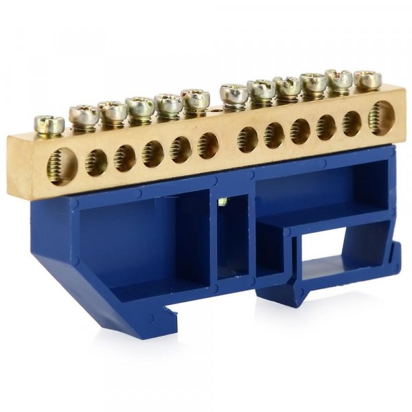 Фото Шина на din-рейку в изоляторе 6-9мм 12 групп ynn10-69-12d-k07