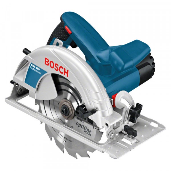 пила циркулярная bosch gks-190 1400вт, 5500об\м, диск-ф190х30мм,рез-70мм,1,8кг 0601623000 от АКСОН