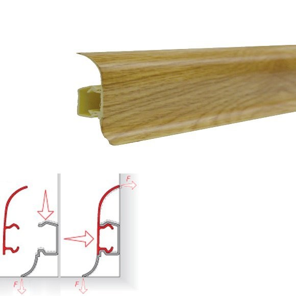 Фото Плинтус пластиковый ngf56 фригола 2,5м ngf0e2