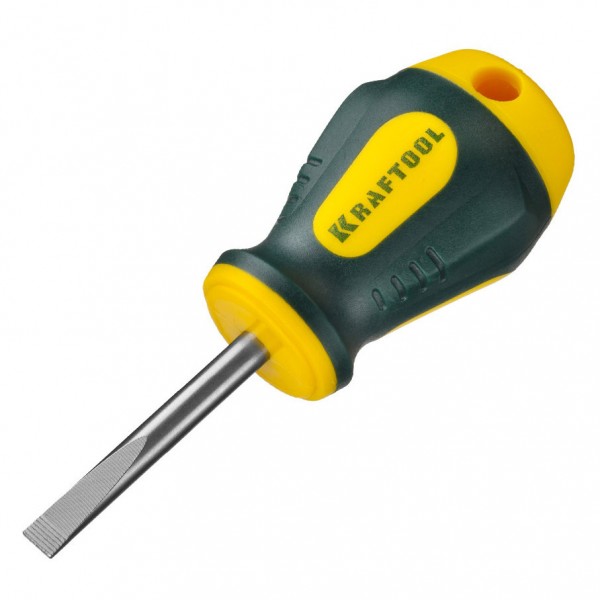 Фото Отвертка 5,5*38мм шлицевая с двухкомпонентной ручкой, cr-mo-v, kraftool expert 250071-5.5-038