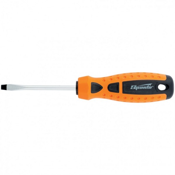 Фото Отвертка 4,0*100мм шлицевая с двухкомпонентной ручкой sparta 11763