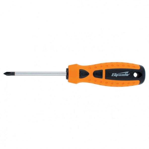 Фото Отвертка ph2*100мм крестовая с двухкомпонентной ручкой sparta 11778