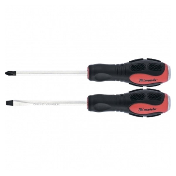 Фото Набор отверток ударных 2шт ph2*100, sl6*100 crv  matrix 19121