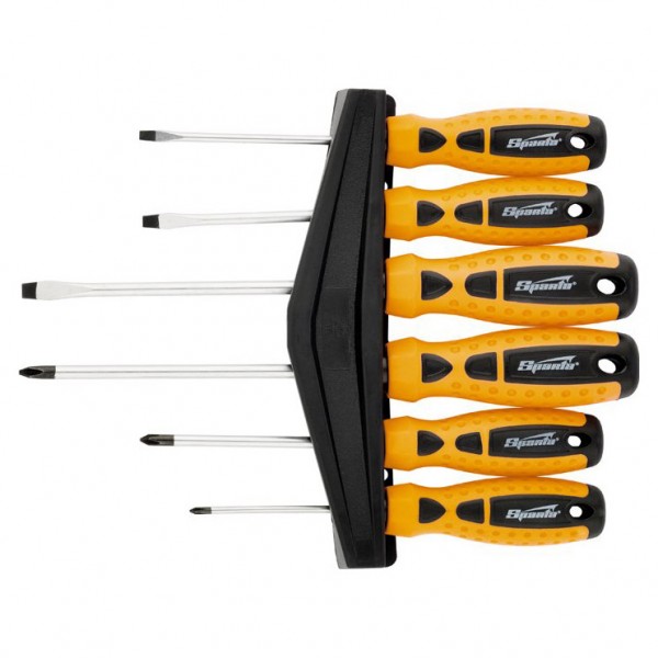 Фото Набор отверток 6шт sl/ph, crv, 2х-компонентная рукоятка sparta 11782