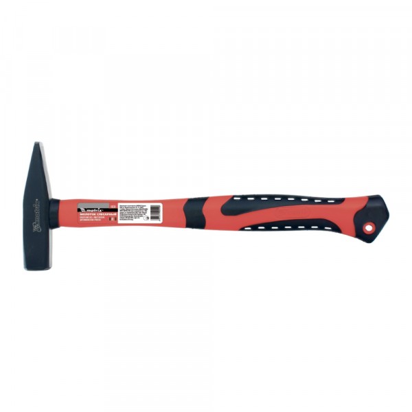 Фото Молоток 300г слесарный (кв. боек) с фиберглассовой обрезиненной ручкой optimal matrix 10367