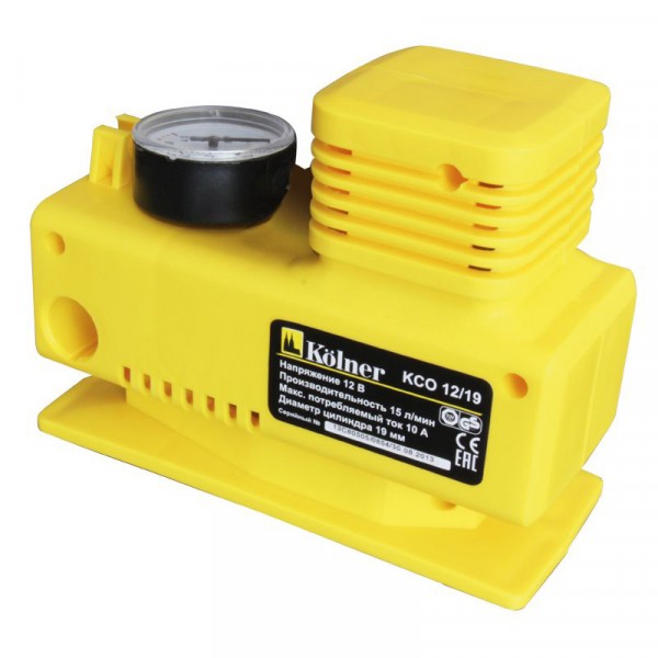 Фото Компрессор автомобильный (12в, 15л/мин, 3атм) kolner kco 12/19