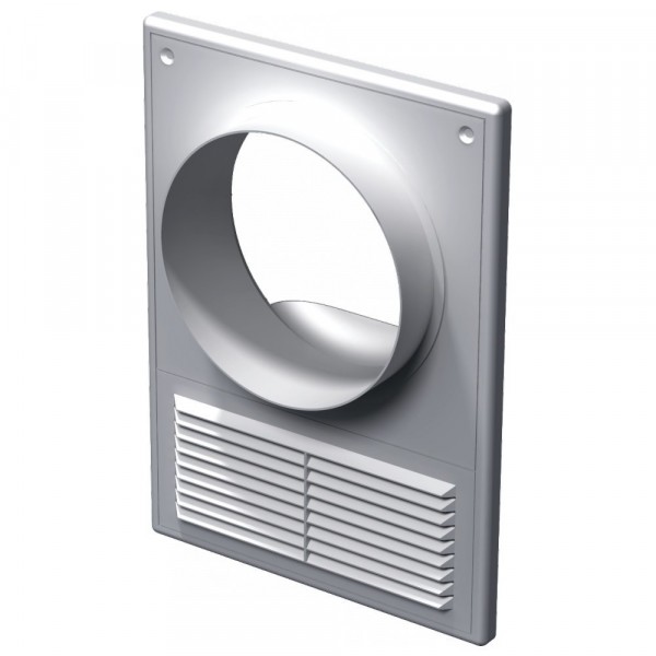 Фото Площадка торцевая 125мм пластик, 182х252мм, с решеткой и сеткой,для гибких каналов, mb 125квс, vents