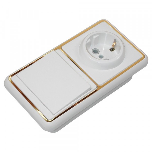 Фото Блок 1кл+розетка белла з/к с/у бквр-031з