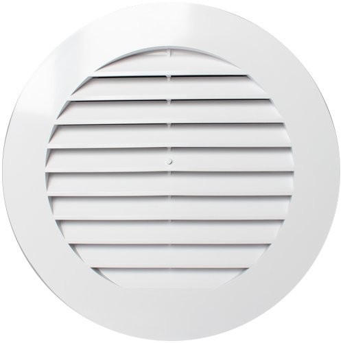 Фото Решетка вентиляционная круглая d130 пластмас., атмосферостойкая, белая (фланец d100) 10ркн, эра