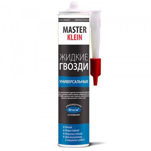 Фото Клей жидкие гвозди master klein универсальные, белый, картридж 310мл /440гр.