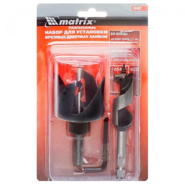 Фото Набор для установки врезных замков 22/54мм (спиральное сверло) matrix 70492