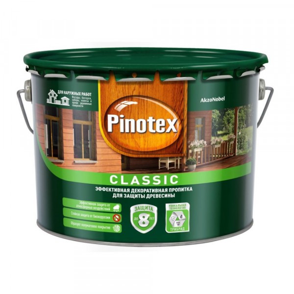 

деревозащитная пропитка pinotex classic сосна 9л