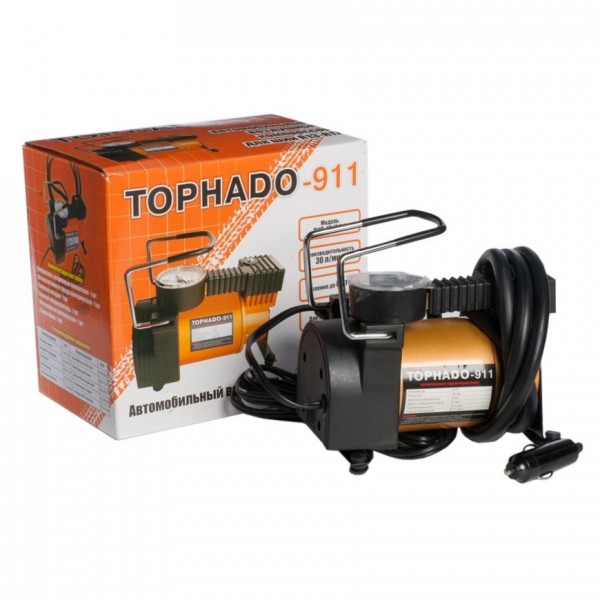 Компрессор автомобильный (12в, 30л/мин, 6атм) tornado 911 kom00005