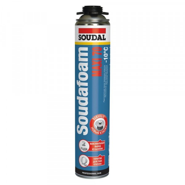 

пена монтажная soudal maxi 870мл профи 70л зима