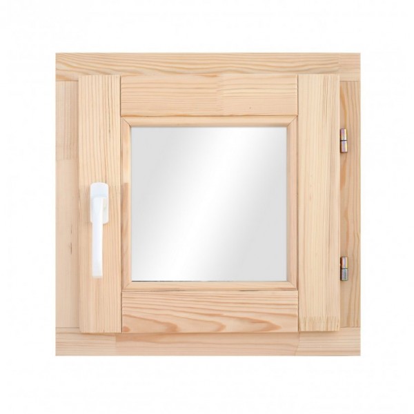 Фото Окно деревянное с однокамерным стеклопакетом  580 х 580 мм