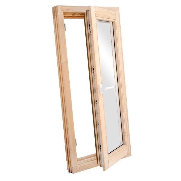 Фото Окно деревянное с однокамерным стеклопакетом  960 х 580 мм