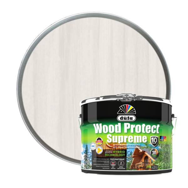 Фото Пропитка dufa wood protect supreme белая 9л