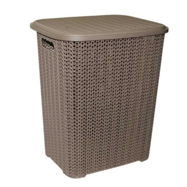 Фото Корзина для белья 40л вязь violet капучино 204019