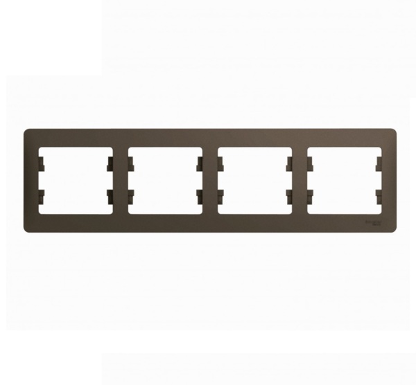 Фото Рамка (шоколад, четырехместная) schneider electric glossa gsl000804