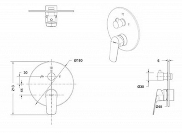 

встраиваемый смеситель однорычажный bravat pb8429564bw-3-eng