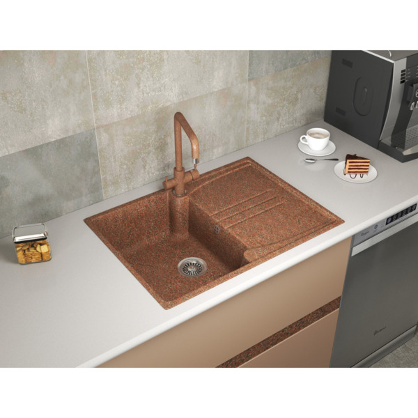 Фото Мойка кухонная мраморная greenstone 68x50 grs-40s-308 черный