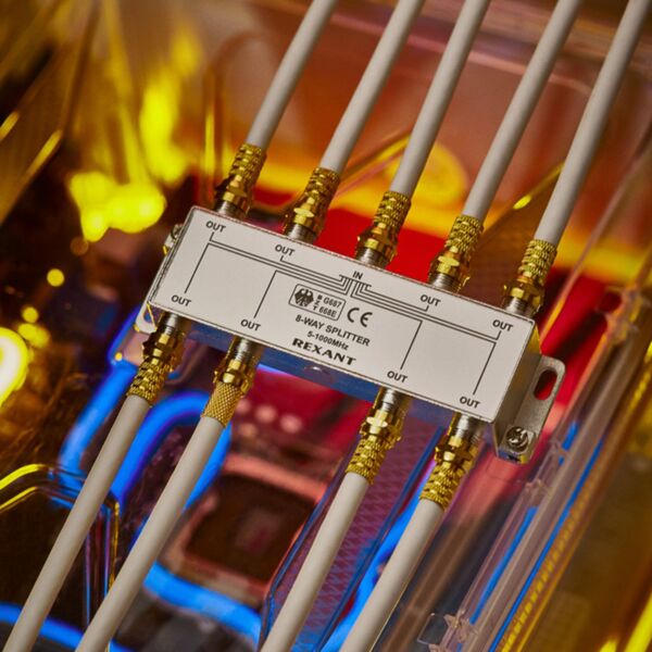 Делитель антенный твх8, f-коннектор, 5-1000 мгц (1шт), rexant, 05-6005