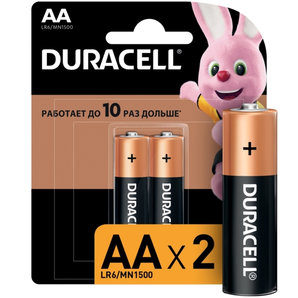 Фото Батарейка алкалиновая аа 2шт. duracell basic cn