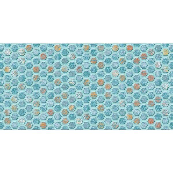 Вставка настенная анкона d бирюзовый 60х30 040404