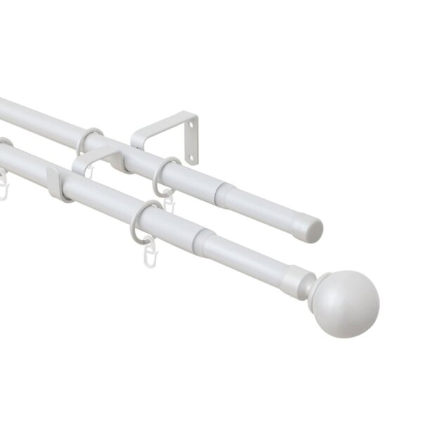 Фото Карниз телескоп эскар 16/19мм 160-320см двухрядный жемчуг, наконечник классика 3332161950550