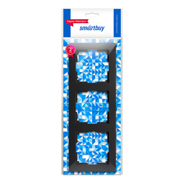 Фото Рамка (черная, трехместная) smartbuy нептун sbe-06b-plastic-fr-3