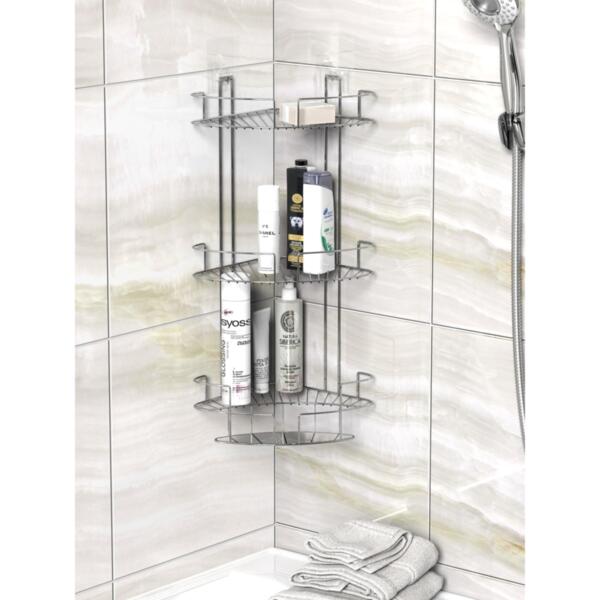 Фото Полка для ванной комнаты balcony fora тройная металл хром for-dim103