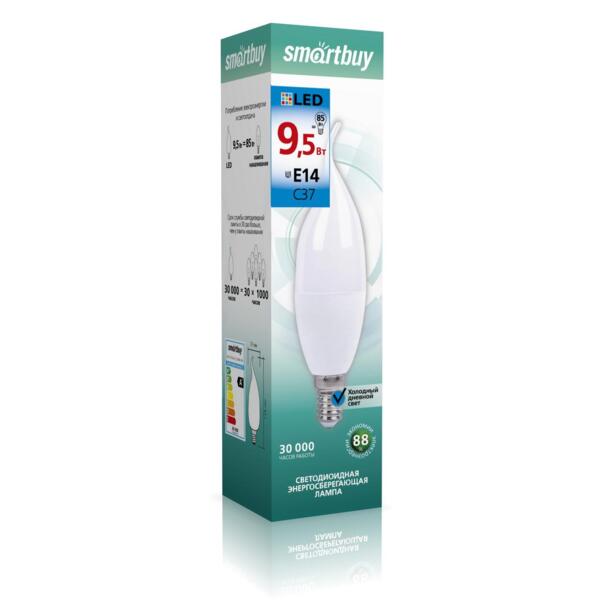 

лампа светодиодная smartbuy led sbl-c37can-9_5-60k-e14 е14 свеча 9.5вт 6000к