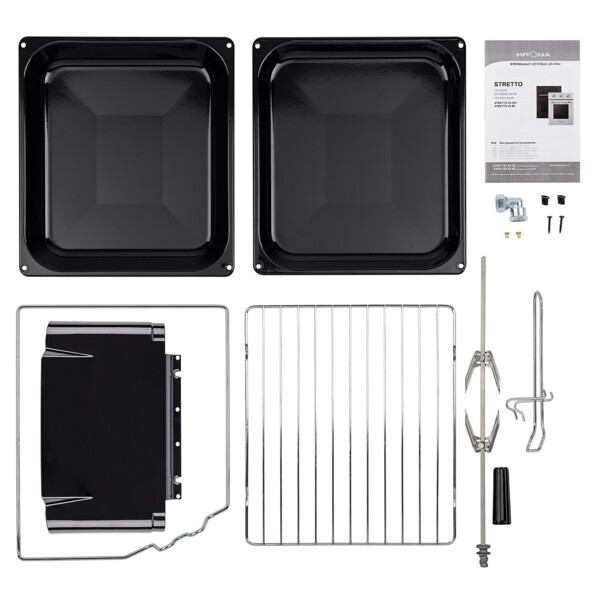 духовой шкаф газовый 45см черный krona stretto 45 bl