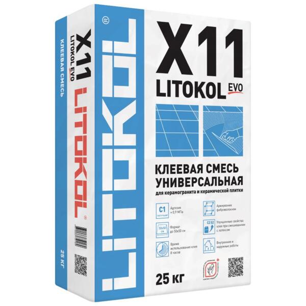 клей для плитки усиленный litokol х11, 25 кг от АКСОН